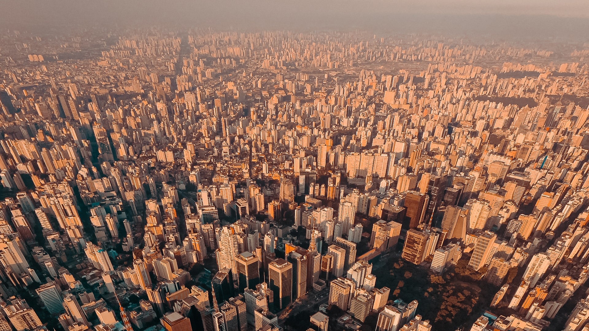 Aerial view of a large city